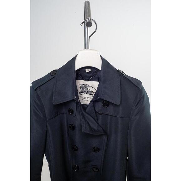 Burberry Brit Classic Black Single Breasted Trench Wool/Polyamide - Picture 3 of 3